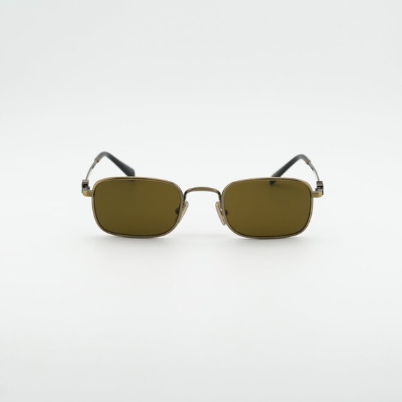 Miu Miu MUA53S 26C09Z Sunglasses Old Gold Rectangle Frame, Dark Brown Lenses main image 8